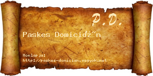 Paskes Domicián névjegykártya
